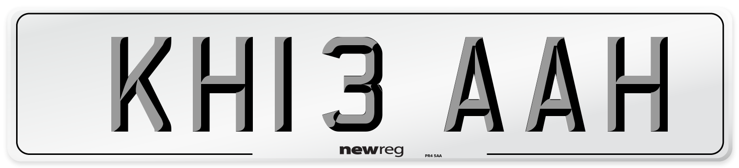 KH13 AAH Number Plate from New Reg